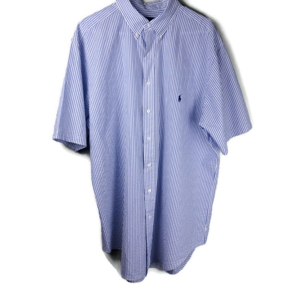 Ralph Lauren  Seersucker Button Down Mens XLT